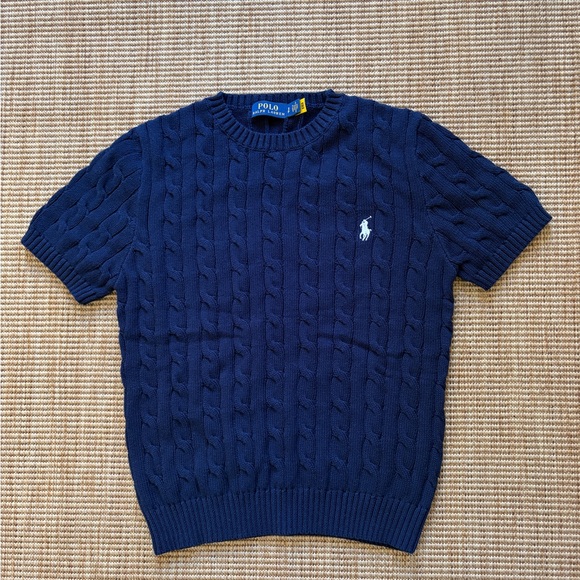 $168 Polo Ralph Lauren cable knit cotton sweater top - Picture 2 of 6